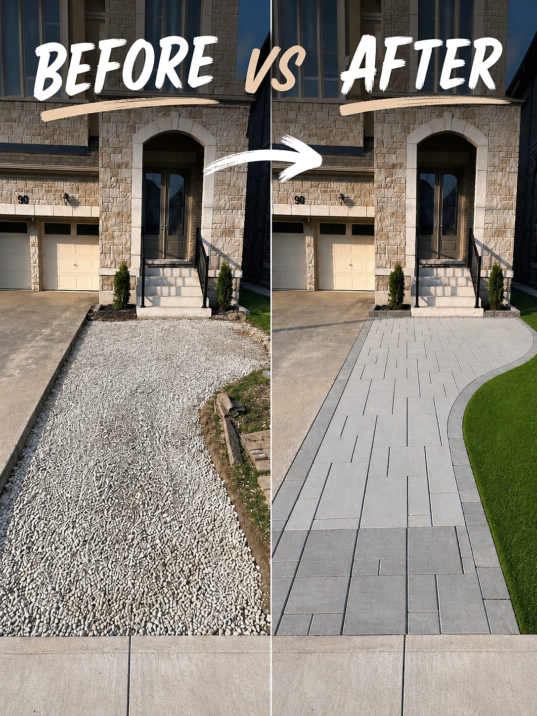 Banded Paver Driveway — Vaughan