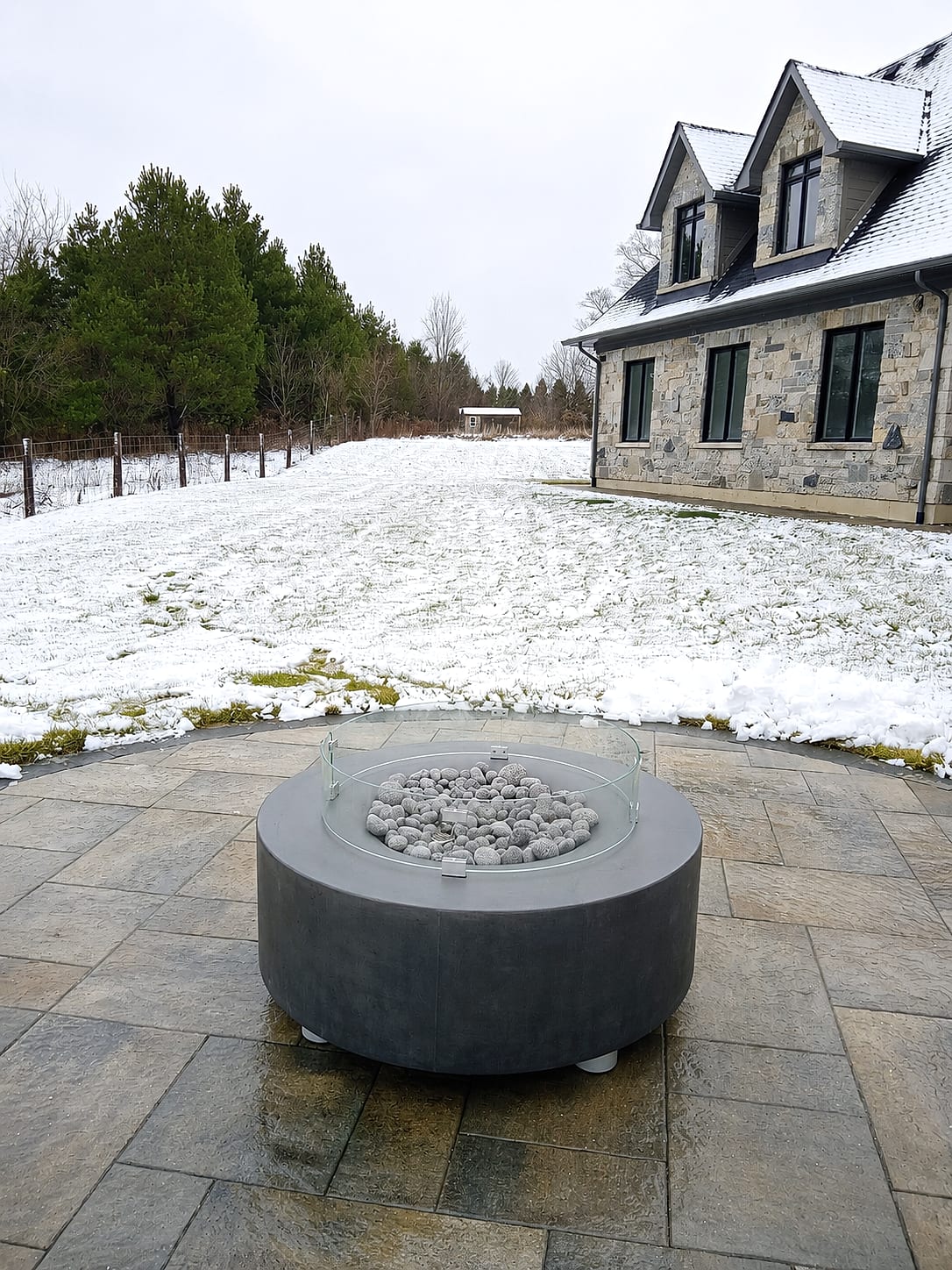 Stone Outdoor Fireplace — Oakville