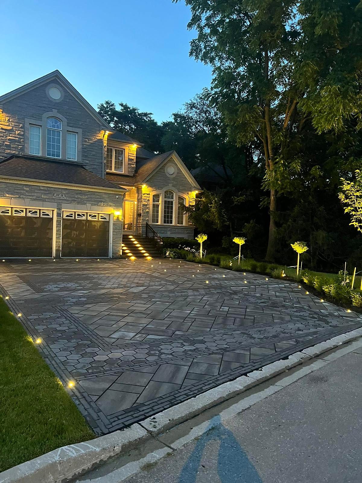 Illuminated Driveway at Dusk — Vaughan