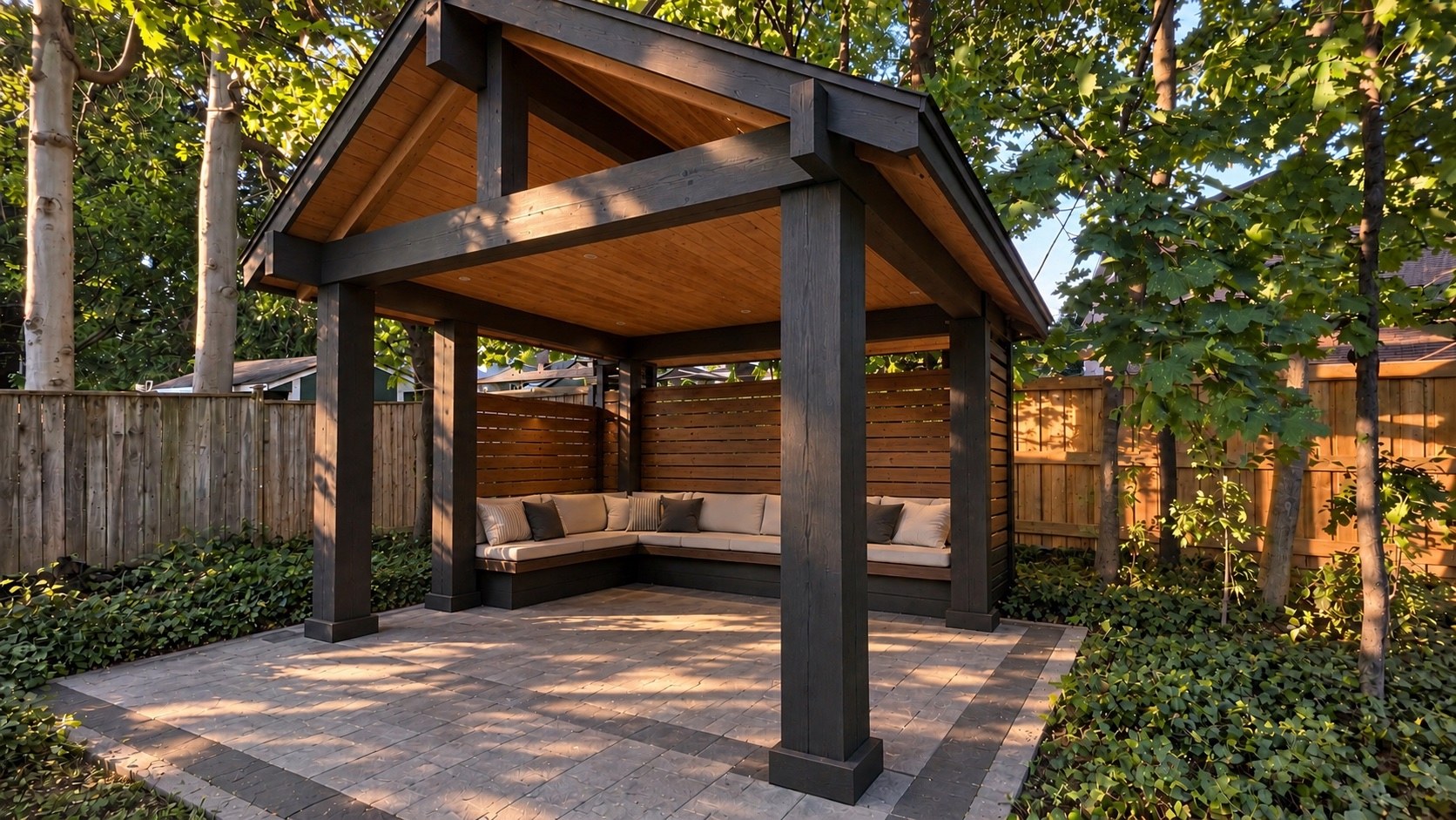 A Timber Gazebo & Paver Patio in Kleinburg