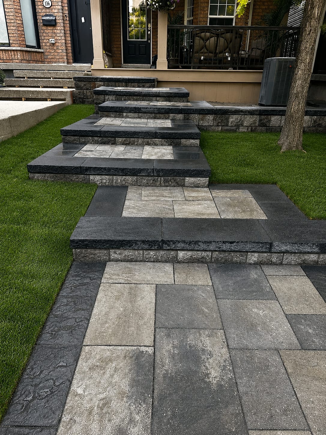 Tiered Stone Entrance Steps — Richmond Hill