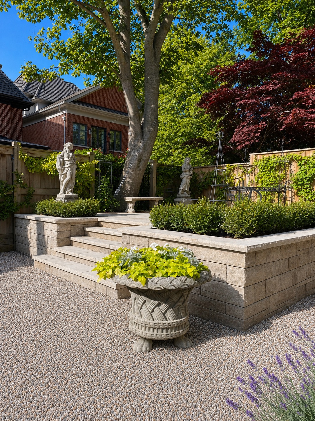 Classic Garden Terrace — Retaining Walls & Flower Beds project in Toronto by A-Z Landscaping