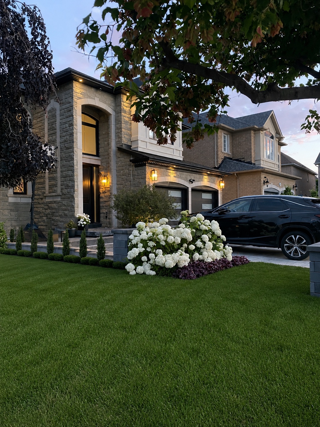 Front Yard Planting Design — Sod, Gardens & Planting project in Thornhill by A-Z Landscaping