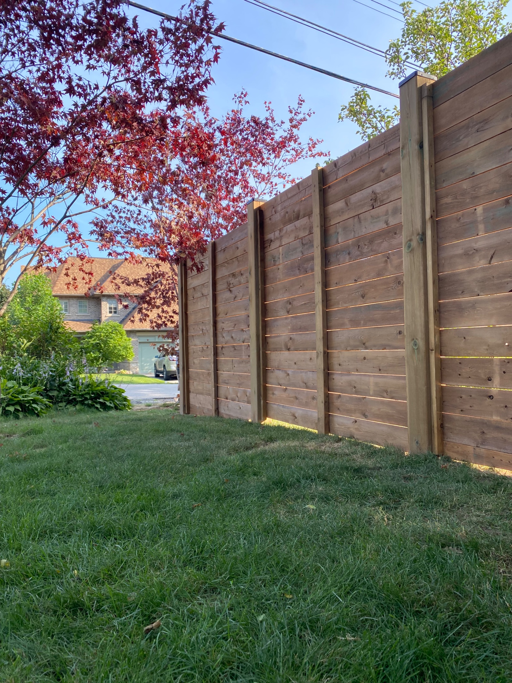 Horizontal Wood Fence — Fences & Gates project in Etobicoke by A-Z Landscaping